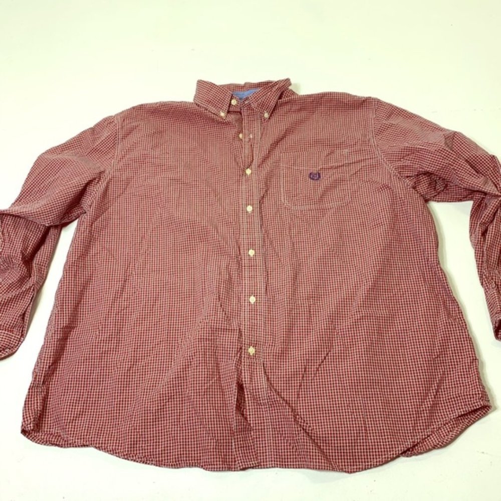Men’s Size 3XL Big Chaps Checker Plaid Dress Shirt